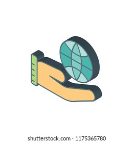 World isometric left top view 3D icon