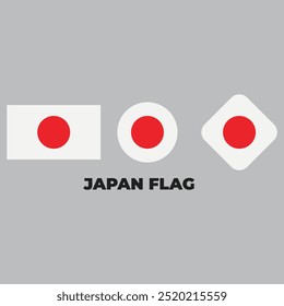 world japan Vector de la bandera del país en diseño de 3 Formas. Bandera japonesa. Símbolo estatal japonés. constitucional, diseño de Vector de la bandera del país de Japón, marketing, diseño, anuncios