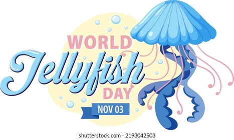 World Jellyfish Day Banner Design illustration