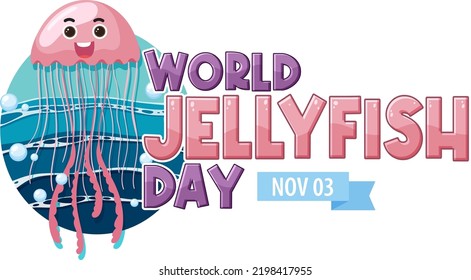 World Jellyfish Day Banner Design illustration