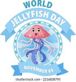 World Jellyfish Day Banner Design illustration