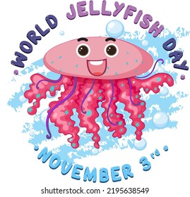 World Jellyfish Day Logo Design illustration