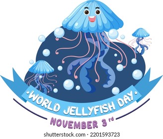 Ilustración del diseño del logotipo del Día Mundial de la Jellyfish