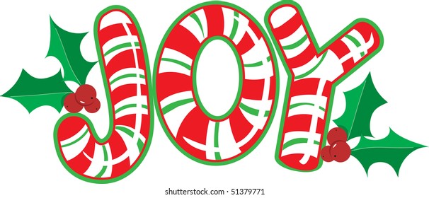 The world joy made out of candy canes