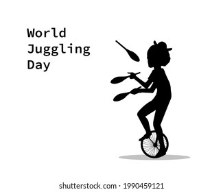 world juggling day . 17 june celebrated as world juggling day. vector illustration as a poster banner template .