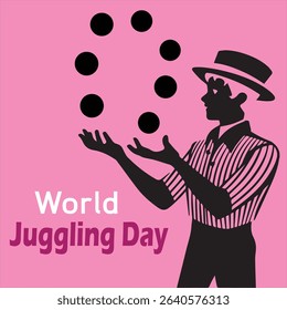 World Juggling Day Celebration with juggler standing

