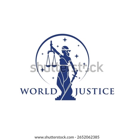 world justice law vector logo design