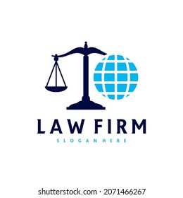 World Justice Logo Vector Template, Creative Law Firm Logo Design Concepts