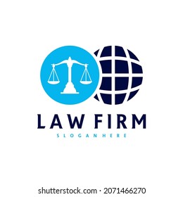 World Justice Logo Vector Template, Creative Law Firm Logo Design Concepts