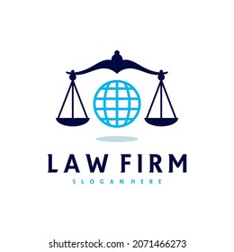 World Justice Logo Vector Template, Creative Law Firm Logo Design Concepts