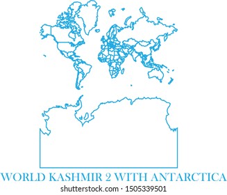 World Kashmir blue line map vector