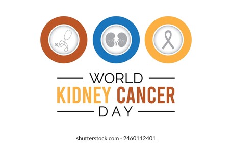 World Kidney Cancer Day observed every year in June. Template for background, banner, card, poster with text inscription.