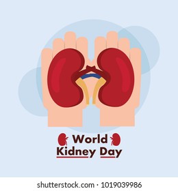 world kidney day card hands support medical