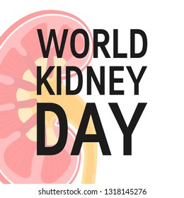World kidney day concept. Design for posters, web banners, infographics etc. in flat style, vector