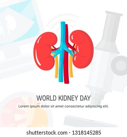 World kidney day concept. Design for posters, web banners, infographics etc. in flat style, vector
