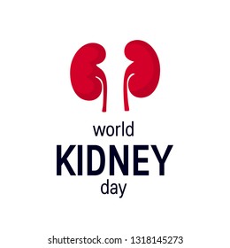 World kidney day concept. Minimalistic design for posters, web banners, infographics etc. in flat style, vector