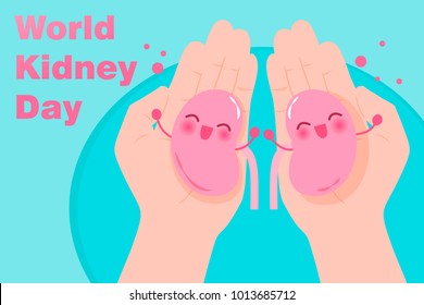 world kidney day concept on the blue background