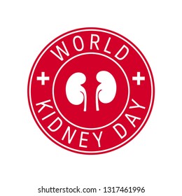World kidney day concept. Round design in flat style, vector