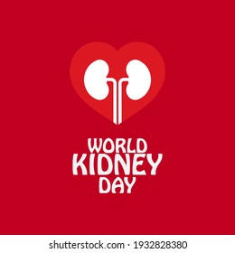 World Kidney Day Design on March with Kidney vector Illustration