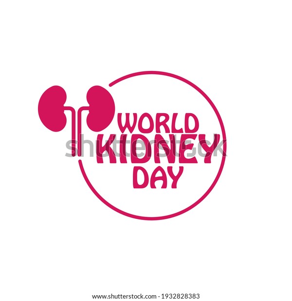 World
kidney day emblem concept on the white
background