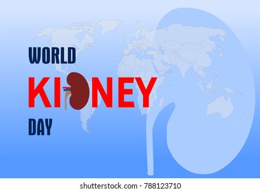 World kidney day greeting illustration vector