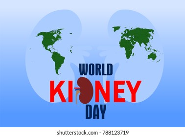 World kidney day greeting illustration vector