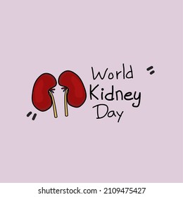 world kidney day handwriting with kidney vector image.