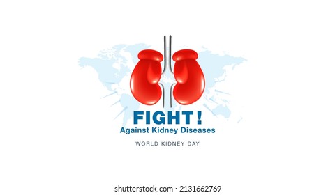 World Kidney Day. Health and strong Kidney concept with text fight against kidney diseases