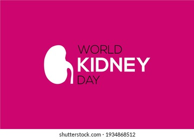 World Kidney Day healthy vector poster. Human kidney health awareness background. Medical poster, banner, and  t-shirt design on the pink background 