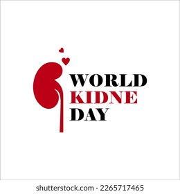 World Kidney Day healthy vector poster. Human kidney health awareness background