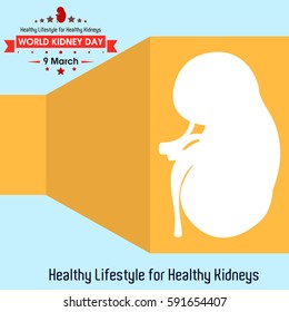 World kidney day in March 2017 cartoon design illustration