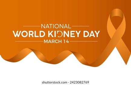 El Día Mundial del Riñón se celebra cada año el 14 de marzo, Banner del vector de concientización médica, volante, afiche y diseño de plantillas de medios sociales.