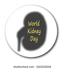 World Kidney Day. Round emblem. Vector illustration on isolated background
