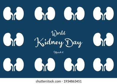 World Kidney day vector design. International day for kidney disease awareness. Kidney logo frame. Medical t-shirt design, poster, and cover design. 