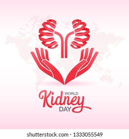 world kidney day vector illustration. Suitable for greeting card, poster and banner.