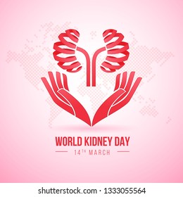world kidney day vector illustration. Suitable for greeting card, poster and banner.