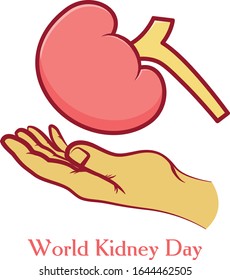 Ilustración del Vector del Día Mundial del Riñón. Excelente para tarjeta de felicitación, afiche y banner.