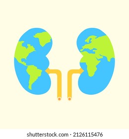 Ilustración vectorial del Día Mundial del Riñón. Se puede usar para publicaciones en medios sociales.