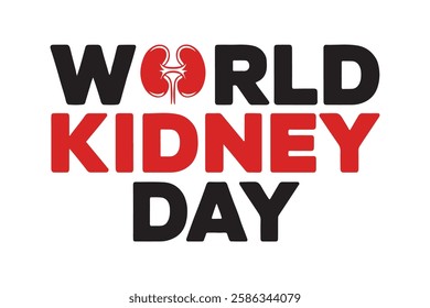 World Kidney Day vector illustration. Kidney day celebration poster or banner background. Kidney care logo design.