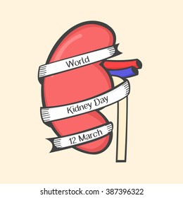 World kidney day vector illustration