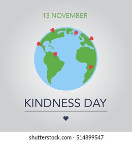 World Kindness Day. 13 November. Flat Vector Illustration