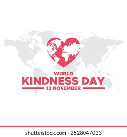 World Kindness Day, 13. November, Vektorgrafik zum World Kindness Day, Grußkarte, Vorlage für soziale Medien, Vektorgrafik, EPS-Datei.