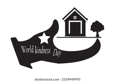World kindness Day art icon typography,silhouette vector art illustration