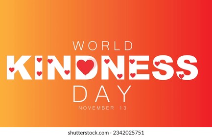 World Kindness Day. background, banner, card, poster, template. Vector illustration.