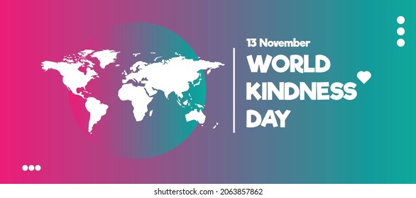 World Kindness Day background illustration with date and love symbol