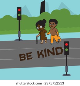 World Kindness Day card. Hand drawn lettering - Kindness changes everything. Inspirational quote