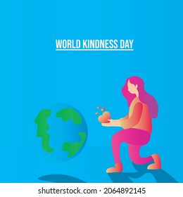 World kindness day, flat art. postcard flyer,poster.
