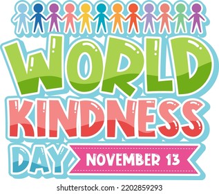 World Kindness Day Font Logo Design illustration