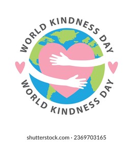 World kindness day graphic element design. People hugging each other.