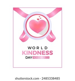 World Kindness Day. Health Care concept Greeting card, poster, Ribbon, banner, Vector Template.